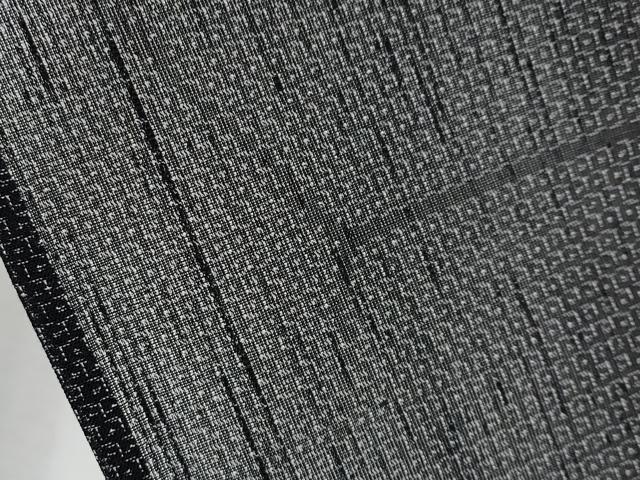 平和屋着物□極上 夏物 本塩沢 夏塩沢 100亀甲 麻の葉文様 黒地 逸品