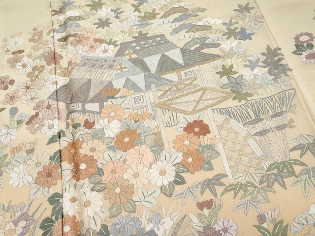 平和屋本店□極上 訪問着 呉県刺繍 総刺繍 御所解文 暈