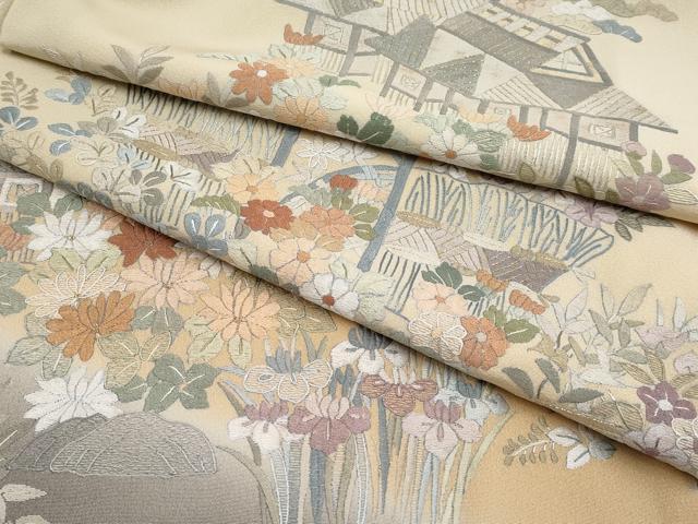 平和屋本店□極上 訪問着 呉県刺繍 総刺繍 御所解文 暈