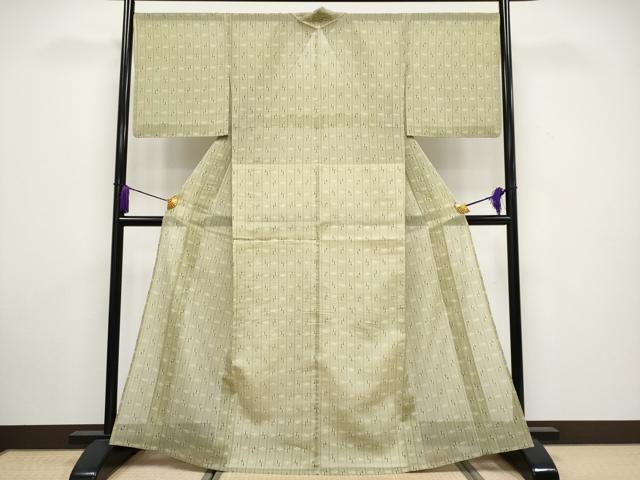 平和屋着物□極上 夏物 本場琉球絣 夏琉球 黄海松茶色地 逸品