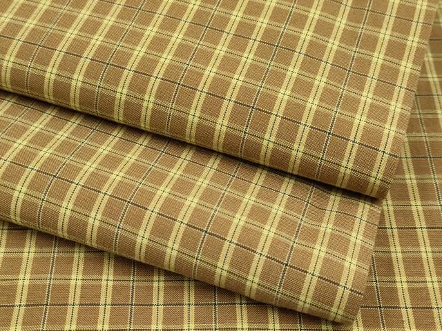 平和屋本店■極上　綿薩摩　木綿　格子柄　枯茶色地　逸品　CYAA3325s5
