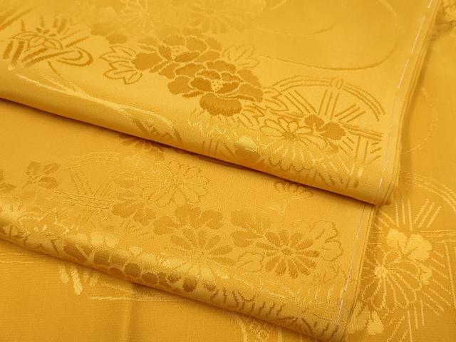 平和屋着物■上質な長襦袢　袷　籬草花地紋　金茶色地　逸品　未使用　CYAA3335s5