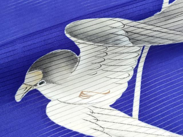 平和屋着物□極上 夏物 アンティーク 大正ロマン 小紋 絽 燕 紅桔梗色地