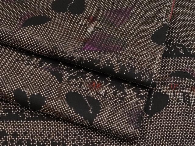 平和屋着物■極上　本場大島紬　7マルキ　枝花文　逸品　未使用　CYAA3354s5