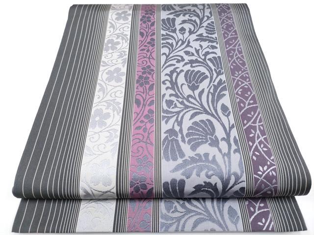 平和屋着物■極上　本場筑前博多織　両面　全通柄　本袋帯　花唐草間道　献上　逸品　CYAA3376s5