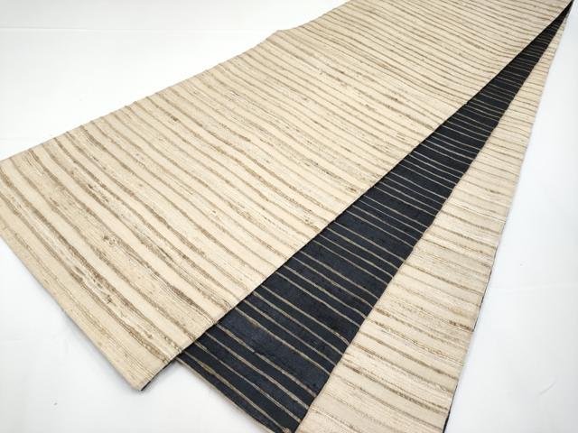 平和屋着物■極上　インド・アッサム　野蚕糸　手織　ムガシルク　両面　全通柄　京袋帯　横段文　逸品　未使用　CYAA3379s5