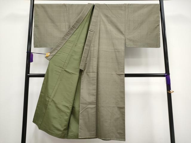 平和屋本店□極上 伝統工芸士 七代目 吉澤与市 男性 紬 アンサンブル 