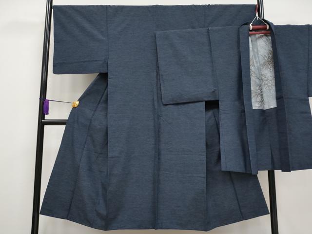 平和屋着物■極上　男性　紬　アンサンブル　濃紺地　逸品　CYAA3425s5