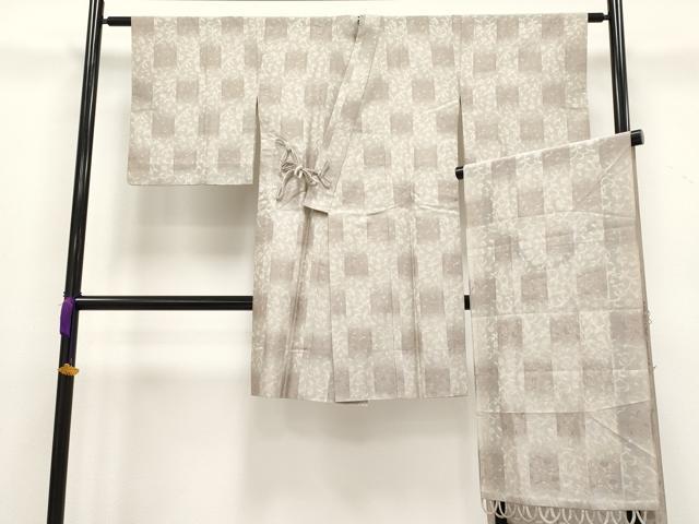 平和屋着物■極上　スリーシーズン　春夏秋　塵除け　道中着・ショールセット　ロング丈　紗　花唐草文　鈴乃屋扱い　逸品　CYAA3451s5