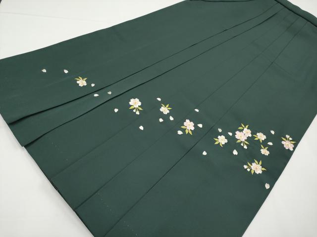 平和屋着物■極上　女性　行灯袴　総刺繍　舞桜文　革色地　金糸　洗える着物　逸品　CYAA3454s5