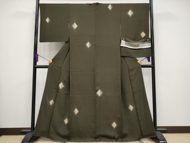 平和屋着物□極上 十日町 名門青柳謹製 訪問着 絞り 刺繍 花菱文 媚