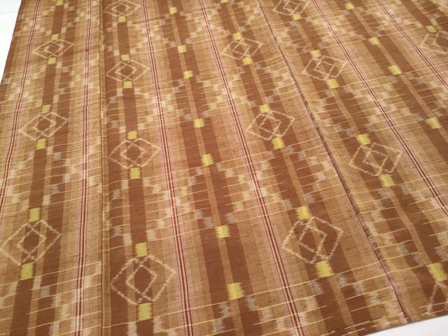 平和屋本店■極上　本場琉球絣　紬　草木染　カテキュー染　大城カメ作　証紙付き　逸品　未使用　CYAA3518s5 平和屋本店□極上 本場琉球絣 紬 草木染 カテキュー染 大城カメ作 証紙