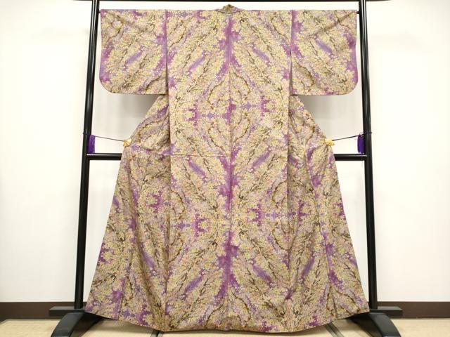 平和屋着物■極上　本場大島紬　7マルキ　枝花文　総絣　逸品　CYAA3520s5 平和屋着物□極上 本場大島紬 7マルキ 枝花文 総絣 逸品 CYAA3520s5