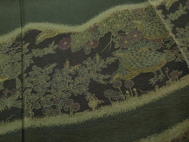 平和屋本店□極上 前田仁仙 仁仙更紗 訪問着 花鳥文 千歳