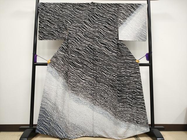 平和屋着物■極上　訪問着　流線文　暈し染め　銀通し地　逸品　CYAA3527s5