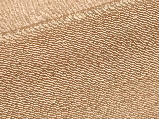 平和屋着物□極上 人間国宝 吉田玉男 色無地 伽羅色 鬼しぼ