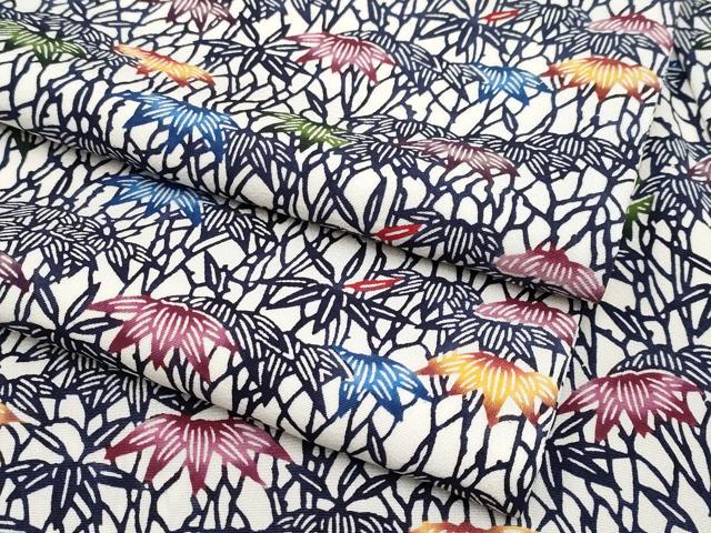 平和屋本店■最高級　城間栄順　本場琉球紅型　小紋　笹　高島屋扱い　カラーコピー付き　逸品　CYAA3562s5