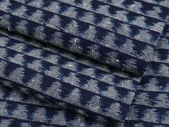 平和屋本店■極上　久留米絣　単衣　鱗文様　綿　逸品　CYAA3567s5