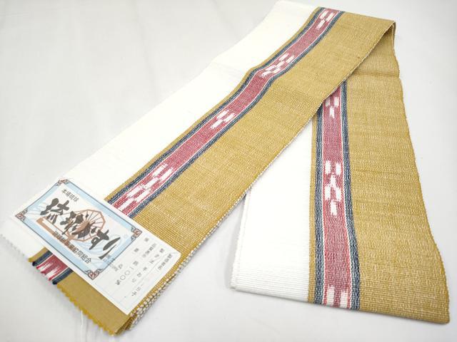 平和屋着物■極上　竺仙　本場琉球絣　半幅帯　野原トヨ子　証紙付き　綿　逸品　未使用　CYAA3612s5