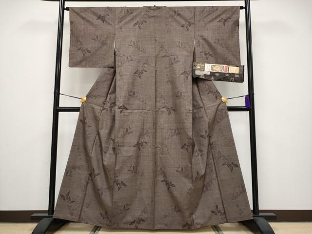 平和屋着物□極上 都喜ヱ門 本場大島紬 9マルキ 泥染め 蝶