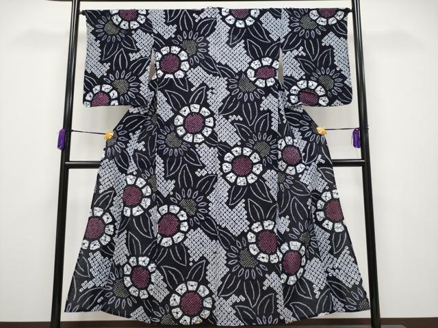 平和屋着物■極上　夏物　浴衣　有松鳴海絞り　舞花文　綿　逸品　CYAA3646s5