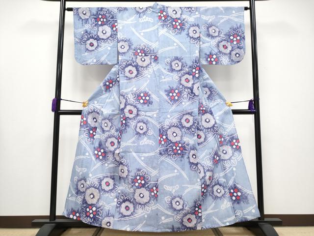 平和屋着物■極上　夏物　浴衣　有松鳴海絞り　草花文　綿　逸品　CYAA3653s5