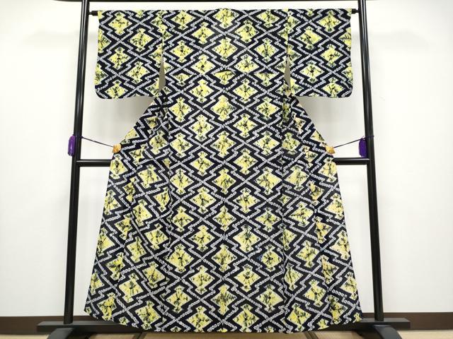 平和屋着物■極上　夏物　浴衣　有松鳴海絞り　松皮菱　綿　逸品　CYAA3654s5