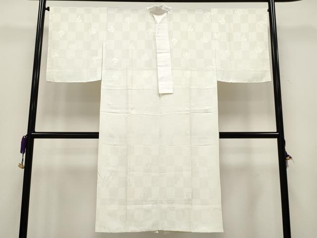 平和屋着物□上質な長襦袢 無双仕立て 七福神地紋 女郎花色地 半衿刺繍