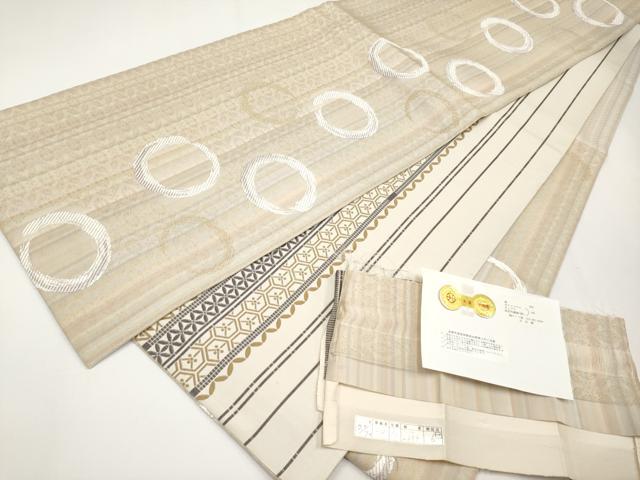 平和屋着物■極上　西陣　アート裕謹製　両面　六通柄袋帯　丸文　金糸　証紙・反端付き　やまと誂製　逸品　未使用　CYAA3739s5