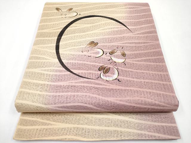 平和屋着物■極上　京都西陣・想屋謹製　両面　太鼓柄袋帯　手描き　月兎　金彩　やまと誂製　逸品　CYAA3762s5