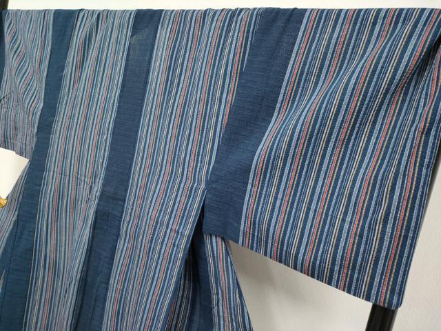 平和屋着物■極上　夏物　男性　阿波しじら織　浴衣　キングサイズ　縞　綿　逸品　CYAA3795s5_3