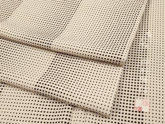 平和屋着物■極上　江戸小紋　保科勝信　単衣　角通し　薄香色地　逸品　CYAA3824s5