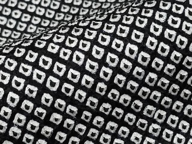 平和屋着物□極上 大変加工の良い総絞り小紋 黒地 逸品 未使用