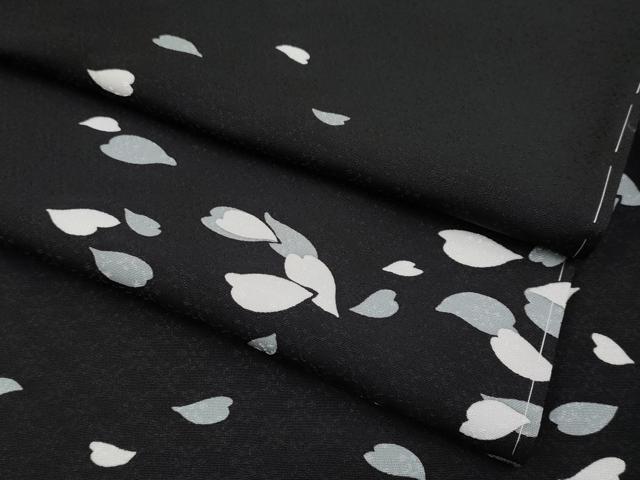 平和屋着物■極上　小紋　桜　黒地　逸品　未使用　CYAA3834s5