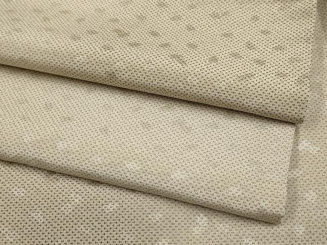 平和屋着物■極上　お召　舞花びら　亜麻色地　逸品　CYAA3838s5