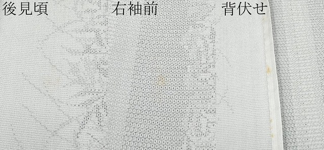 平和屋着物□極上 本塩沢 単衣 110亀甲 草木文 枯野色地