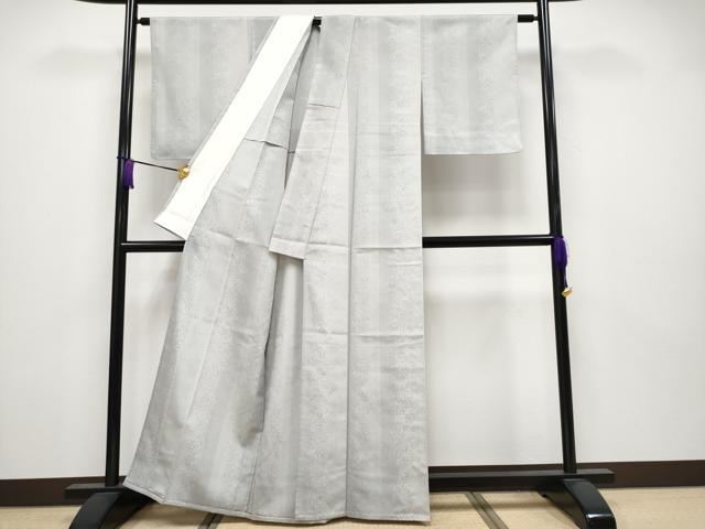 平和屋着物■極上　本塩沢　単衣　110亀甲　草木文　枯野色地　逸品　未使用　CYAA3840s5 平和屋着物□極上 本塩沢 単衣 110亀甲 草木文 枯野色地