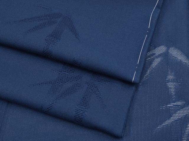 平和屋着物■極上　夏物　色無地　笹竹紋紗　紺青色地　逸品　未使用　CYAA3853s5