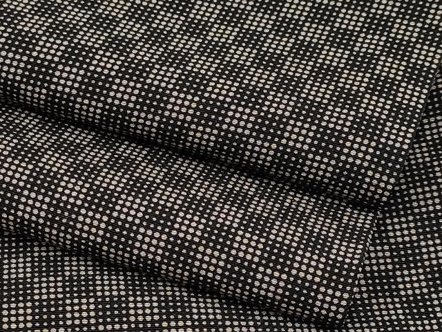 平和屋着物■極上　江戸小紋　行儀　市松文様　黒×薄香色　逸品　CYAA3900s5