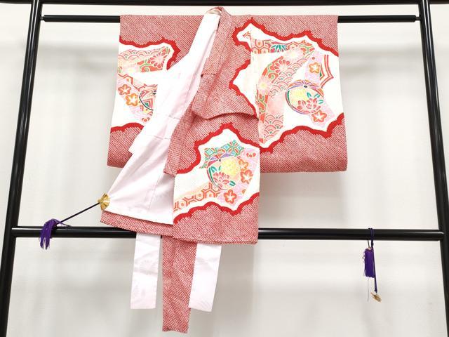 平和屋着物■極上　七五三　女の子　3歳　祝着・長襦袢セット　総絞り　鞠花文　逸品　CYAA3910s5_1