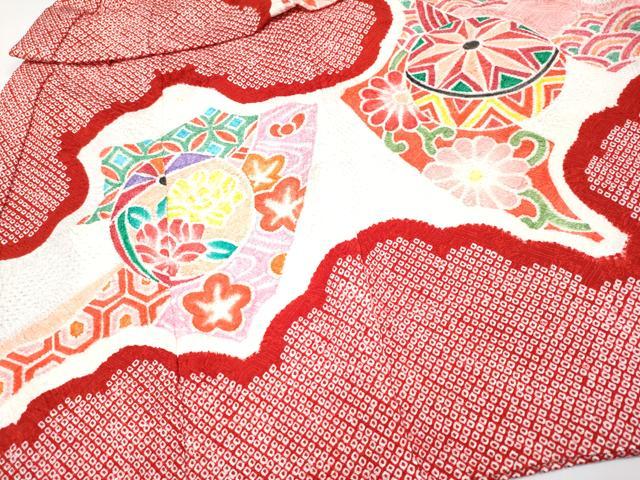 平和屋着物■極上　七五三　女の子　3歳　祝着・長襦袢セット　総絞り　鞠花文　逸品　CYAA3910s5_2