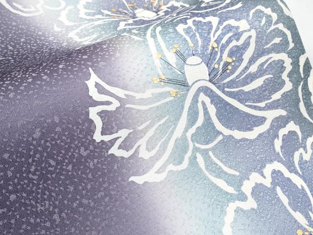 平和屋着物●極上　東京友禅　菅有鬼一　六通柄袋帯　手描き　枝花文　銀通し地　逸品　未使用　CYAA3953s6