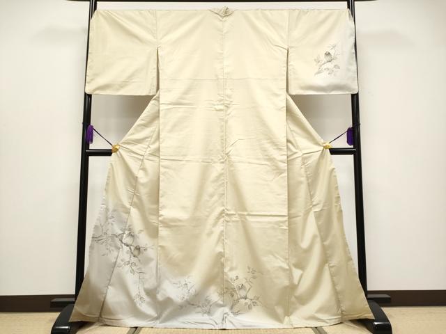 平和屋着物●極上　訪問着　本場染大島紬　フクロウ　浅黄色地　逸品　CYAA4054s6