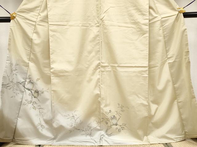平和屋着物●極上　訪問着　本場染大島紬　フクロウ　浅黄色地　逸品　CYAA4054s6 平和屋着物○極上 訪問着 本場染大島紬 フクロウ 浅黄色地 逸品