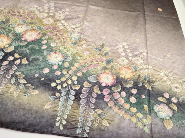 平和屋着物●極上　訪問着　作家物　辻が花　絞り　暈し染め　銀通し地　逸品　CYAA4056s6_4