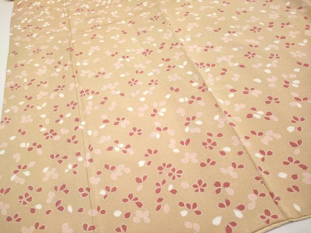 平和屋着物●極上　訪問着　舞桜　鬼しぼ縮緬　淡香色地　逸品　CYAA4083s6 平和屋着物○極上 訪問着 舞桜 鬼しぼ縮緬 淡香色地 逸品 CYAA4083s6