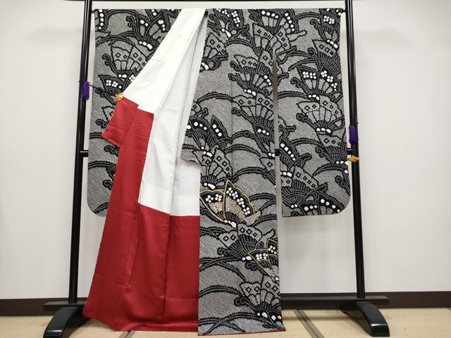平和屋着物●極上　振袖　駒刺繍　絞り　舞蝶文　黒地　逸品　CYAA4106s6 平和屋着物○極上 振袖 駒刺繍 絞り 舞蝶文 黒地 逸品 CYAA4106s6