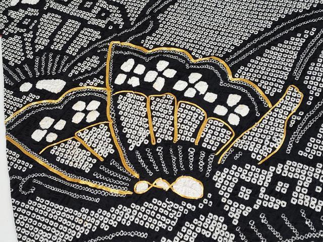 平和屋着物●極上　振袖　駒刺繍　絞り　舞蝶文　黒地　逸品　CYAA4106s6 平和屋着物○極上 振袖 駒刺繍 絞り 舞蝶文 黒地 逸品 CYAA4106s6