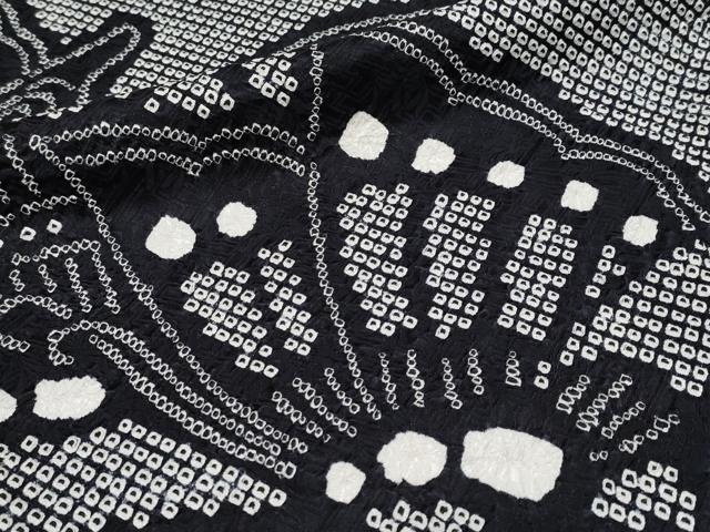 平和屋着物●極上　振袖　駒刺繍　絞り　舞蝶文　黒地　逸品　CYAA4106s6 平和屋着物○極上 振袖 駒刺繍 絞り 舞蝶文 黒地 逸品 CYAA4106s6