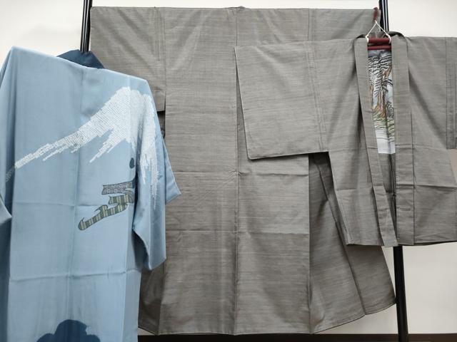 平和屋着物●極上　男性　本場大島紬　アンサンブル・長襦袢セット　9マルキ　逸品　未使用　CYAA4125s6